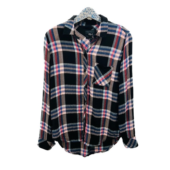 Rails Hunter Button Down Shirt Small black melon aqua - Picture 2 of 16